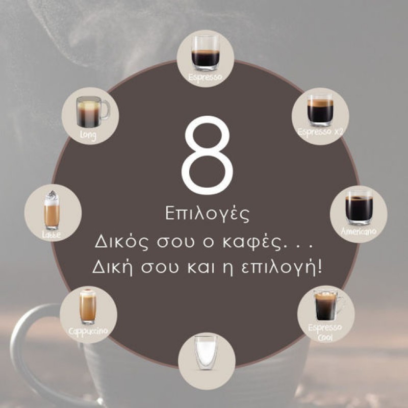 Primo  PREM-40570 Μηχανή Espresso+Milk frother Hot & Cold 3σε1 20Bar Touch screen Μαύρη-Inox (400570)